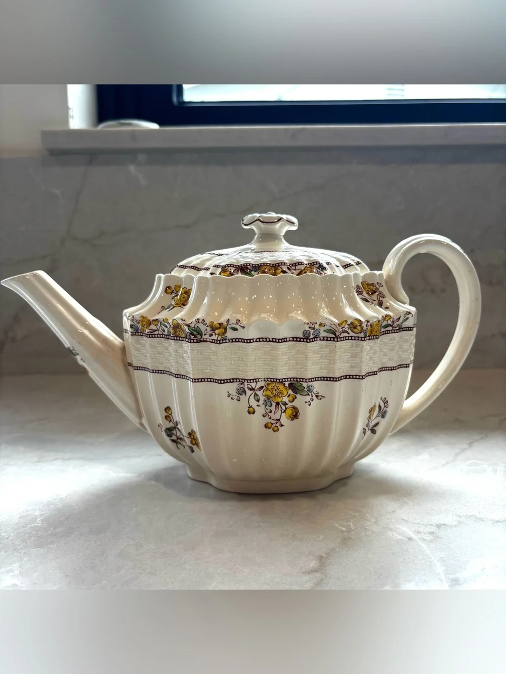 Vintage Copeland Spode Buttercup Teapot & Lid England Old Backstamp